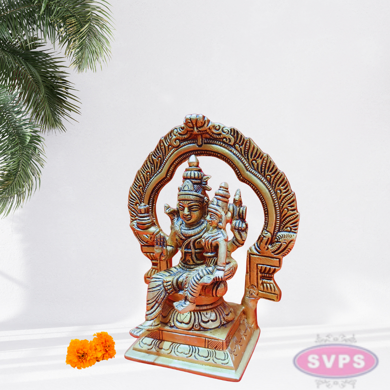 Brass Sivan Parvathi With Arch /6 Inches