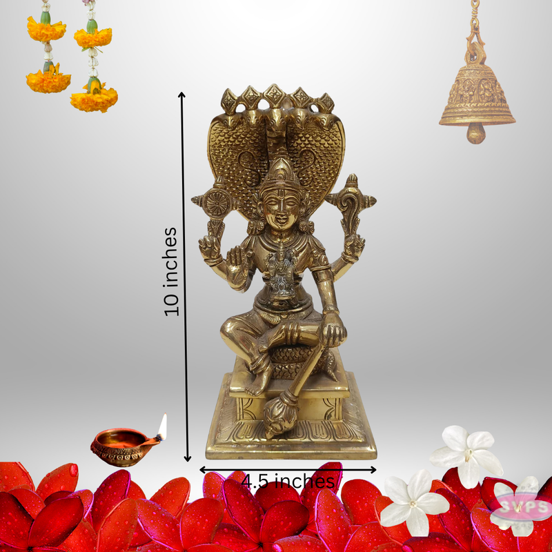 Brass Sri Vishnu With Mahalakshmi Thayar