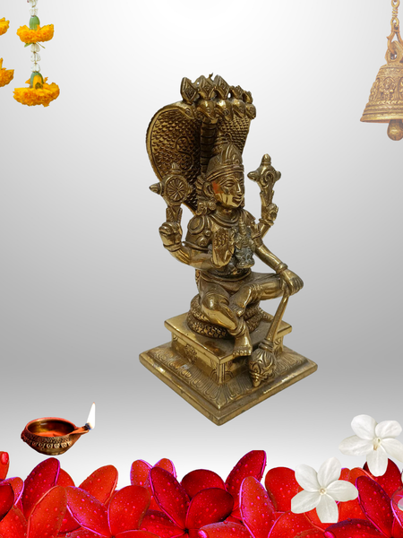 Brass Sri Vishnu With Mahalakshmi Thayar