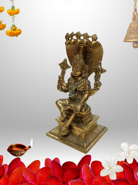 Brass Sri Vishnu With Mahalakshmi Thayar