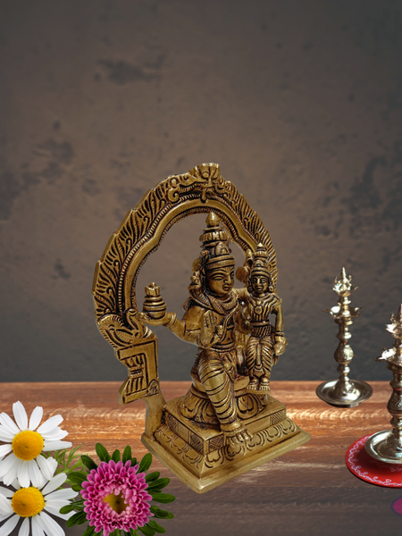 Brass Swarna Akarshana Bhairavar With Arch