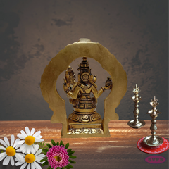 Brass Swarna Akarshana Bhairavar With Arch