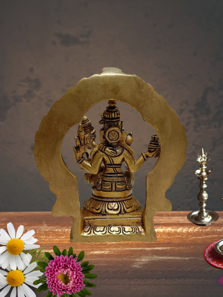 Brass Swarna Akarshana Bhairavar With Arch