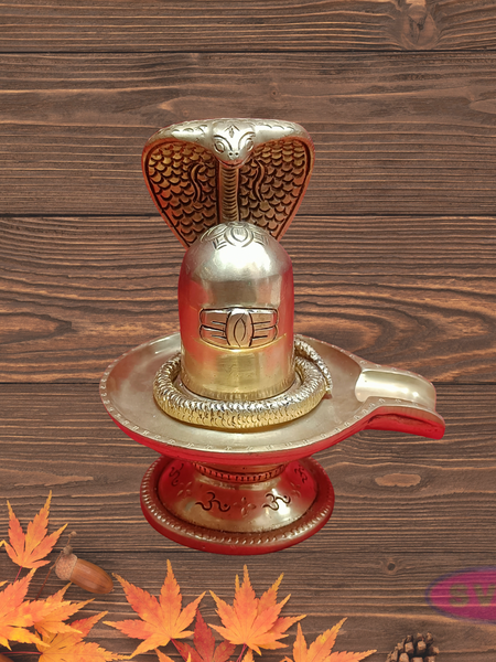 Brass Swastik Shiva Lingam With Adisesha