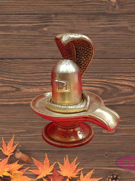 Brass Swastik Shiva Lingam With Adisesha