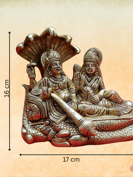 Brass Vishnu Lakshmi On Adisesha / Thiruparkadal