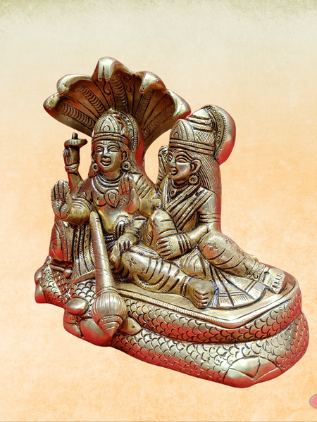 Brass Vishnu Lakshmi On Adisesha / Thiruparkadal