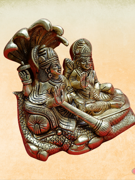 Brass Vishnu Lakshmi On Adisesha / Thiruparkadal