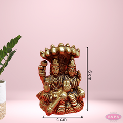 Brass Vishnu Lakshmi With Adisesha /Small Size