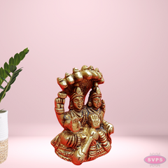 Brass Vishnu Lakshmi With Adisesha /Small Size