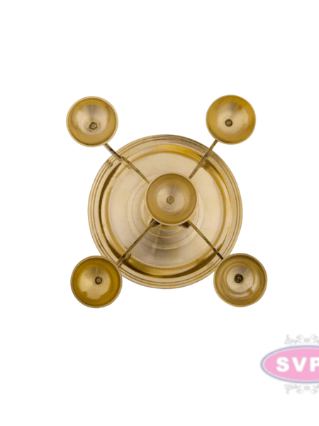 Brass camphor / Karpoor Panch Aarti Diya / 5 Face Jyoti Diya