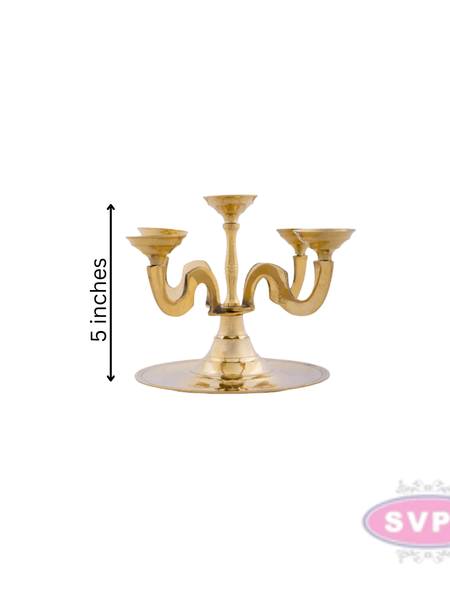 Brass camphor / Karpoor Panch Aarti Diya / 5 Face Jyoti Diya