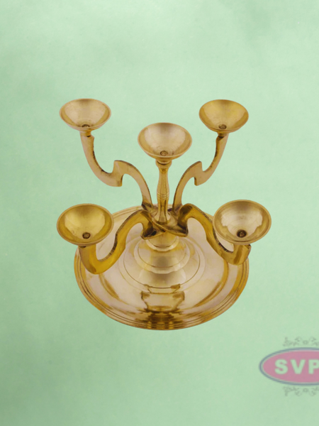 Brass five Kilai / 5 Face / Aarthi Deepam  5 Inches