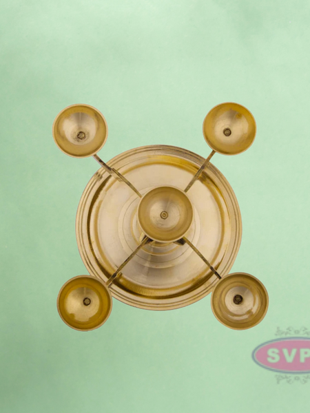 Brass five Kilai / 5 Face / Aarthi Deepam  5 Inches