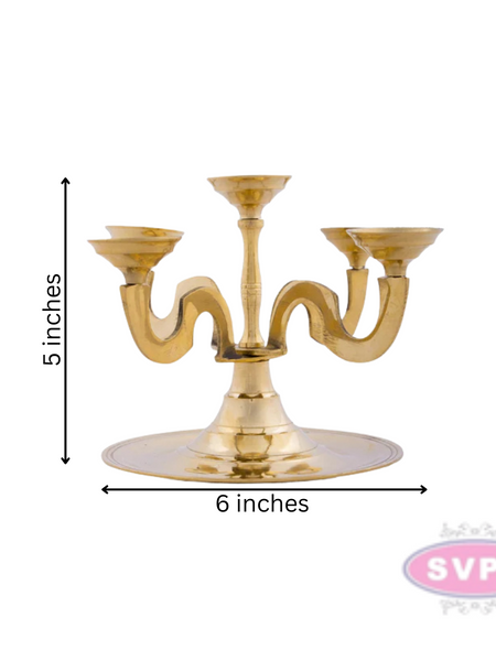 Brass five Kilai / 5 Face / Aarthi Deepam  5 Inches