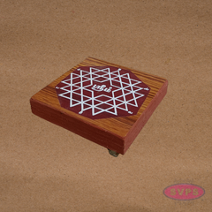 Auspicious Sri Chakra Wooden Peedam for Pooja & Idol Placement