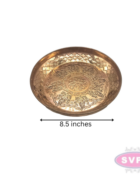 Copper Ashtalakshmi Puja Plate