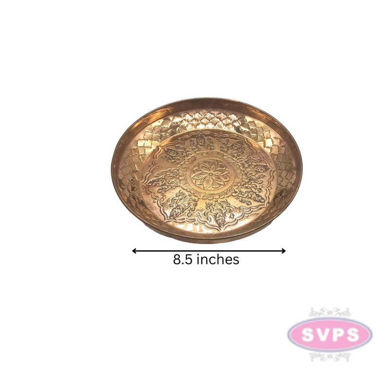 Copper Ashtalakshmi Puja Plate