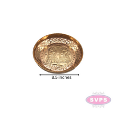 Copper Perumal Padham Plate/8.5 Inches