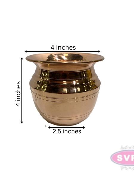 Copper Sombu / Kalash For Pooja And Water Storage / 250 ml