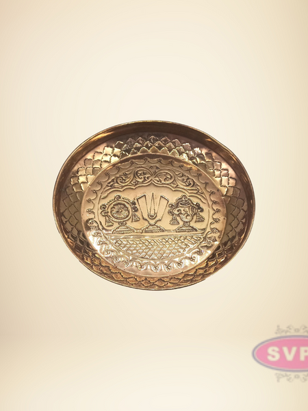 Copper Thenkalai Thiruman Sangu Chakram Plate