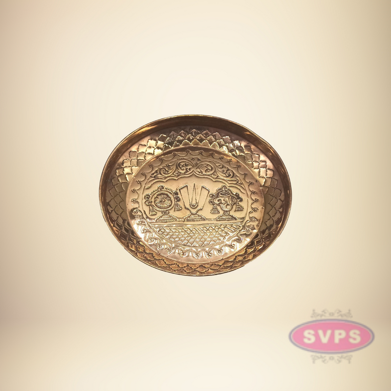 Copper Thenkalai Thiruman Sangu Chakram Plate