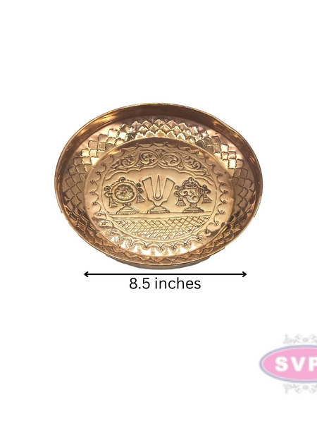 Copper Thenkalai Thiruman Sangu Chakram Plate