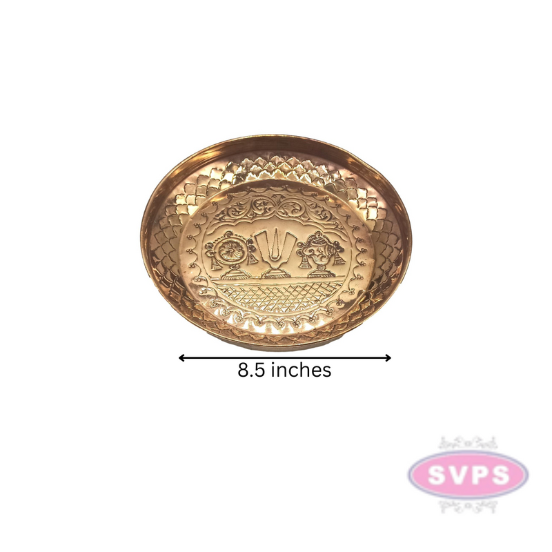 Copper Thenkalai Thiruman Sangu Chakram Plate