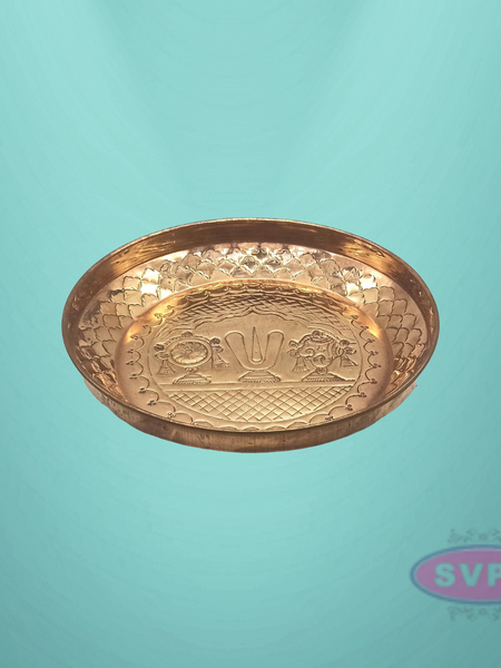 Copper Vadakalai Thiruman Sangu Chakram plate