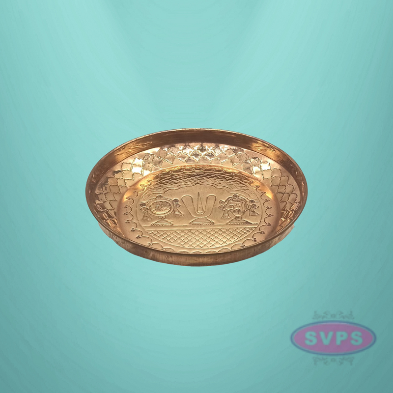Copper Vadakalai Thiruman Sangu Chakram plate