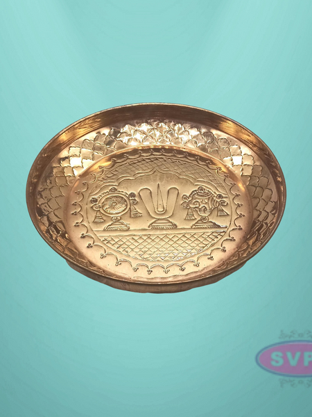 Copper Vadakalai Thiruman Sangu Chakram plate