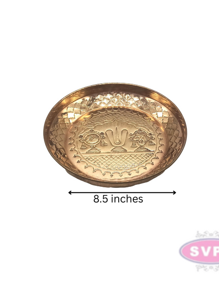 Copper Vadakalai Thiruman Sangu Chakram plate