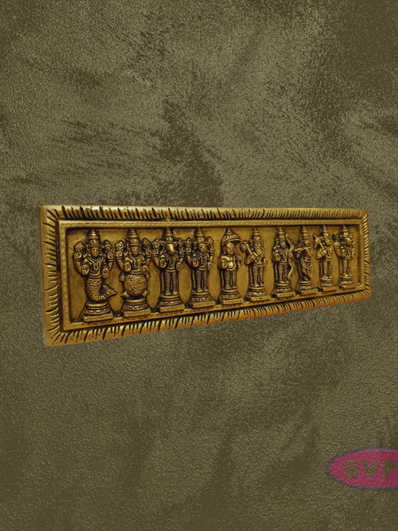 Brass Dashavatara Wall Plaque for Home Temple & Spiritual Decor