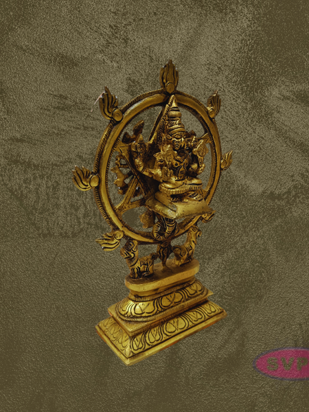 Handcrafted Brass Chakrathalwar Sudarshanar Vigraham Idol for Home Pooja & Protection