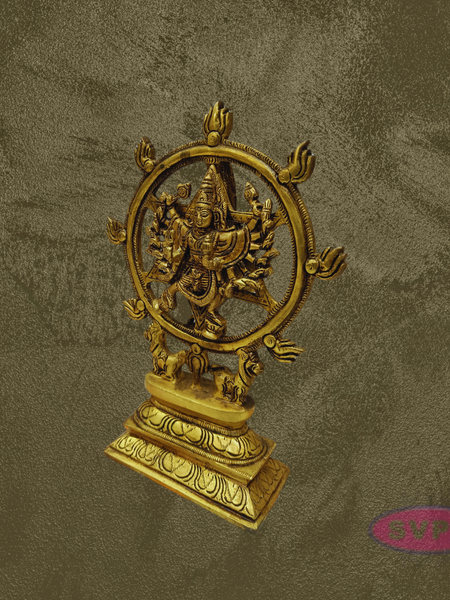 Handcrafted Brass Chakrathalwar Sudarshanar Vigraham Idol for Home Pooja & Protection