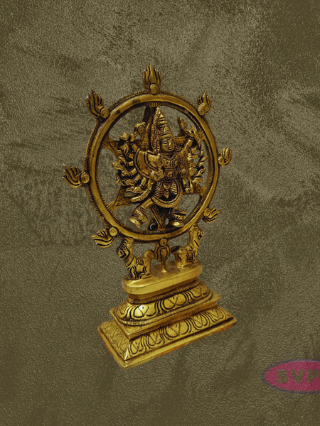 Handcrafted Brass Chakrathalwar Sudarshanar Vigraham Idol for Home Pooja & Protection