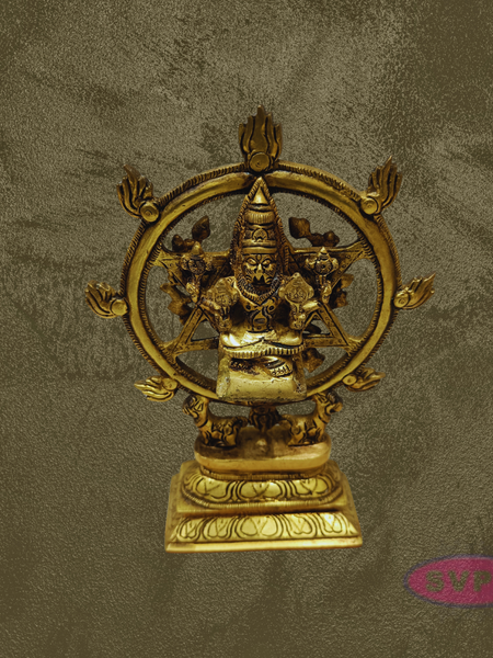 Handcrafted Brass Chakrathalwar Sudarshanar Vigraham Idol for Home Pooja & Protection