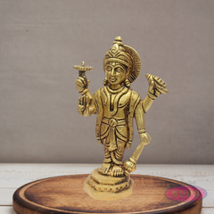 Brass Lord Vishnu Idol for Home Temple