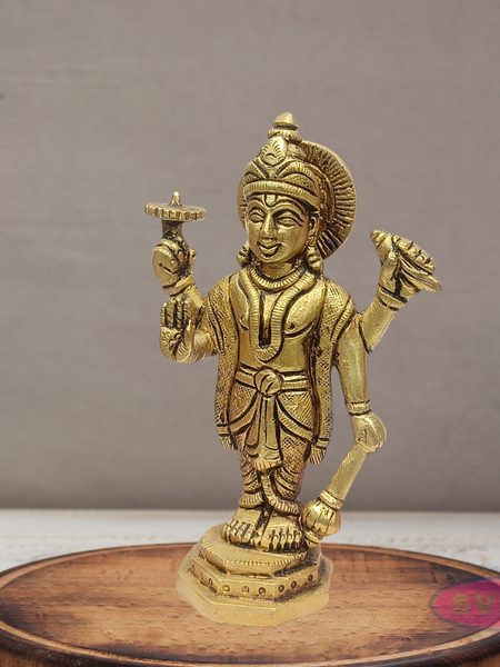 Brass Lord Vishnu Idol for Home Temple