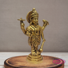 Brass Lord Vishnu Idol for Home Temple