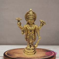 Brass Lord Vishnu Idol for Home Temple