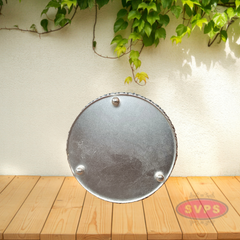 Decorative Silver Colored Round Shaped Peacock Design Metal Serving Tray