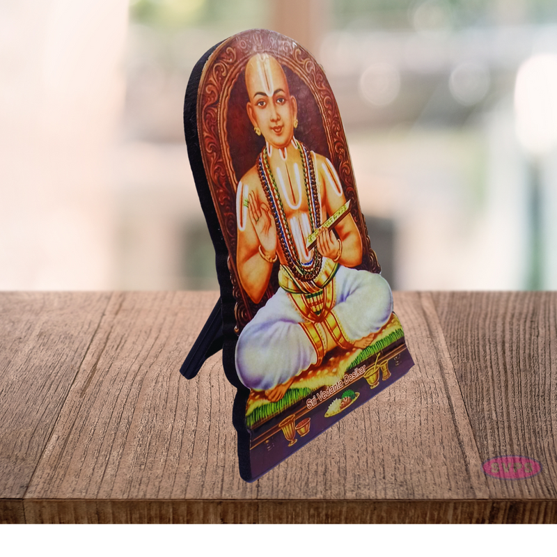 Wooden Wall Hanging  / Table Stand Sri Swami Desikan Photo Cutout