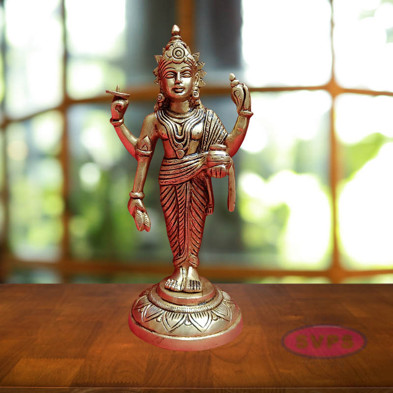 Brass Dhanvantari  Statue - 9 Inches