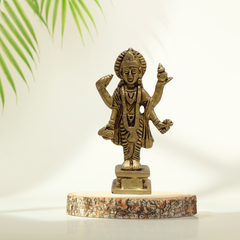Dhanvantari Brass Idol 4.5 Inch – Sacred Healing Deity Statue for Pooja & Vastu