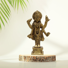 Dhanvantari Brass Idol 4.5 Inch – Sacred Healing Deity Statue for Pooja & Vastu
