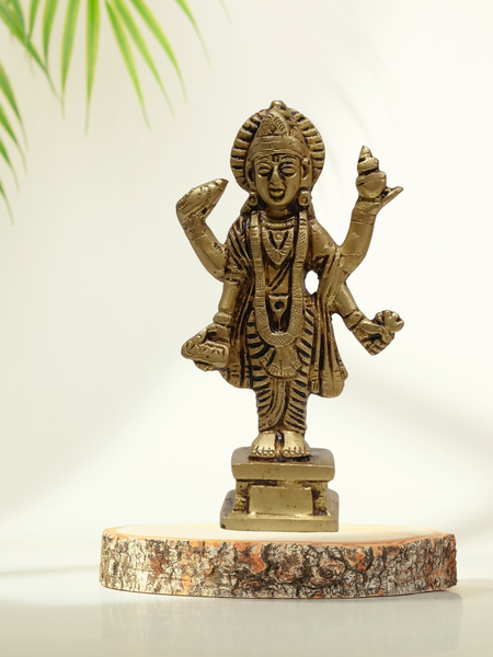 Dhanvantari Brass Idol 4.5 Inch – Sacred Healing Deity Statue for Pooja & Vastu