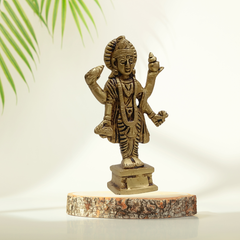 Dhanvantari Brass Idol 4.5 Inch – Sacred Healing Deity Statue for Pooja & Vastu