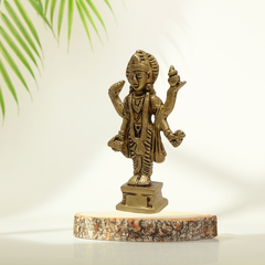 Dhanvantari Brass Idol 4.5 Inch – Sacred Healing Deity Statue for Pooja & Vastu