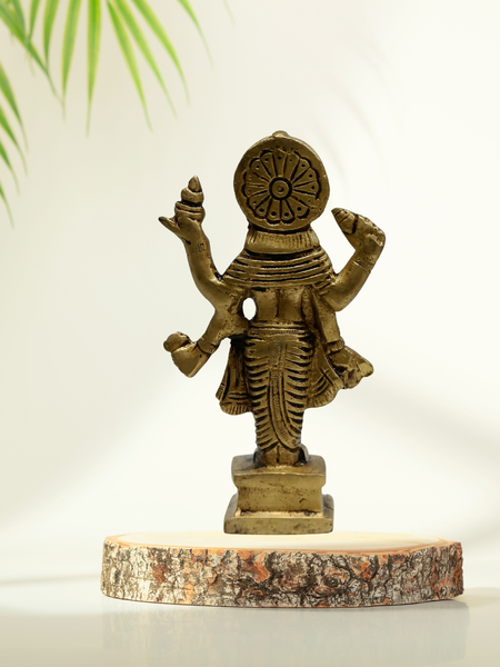 Dhanvantari Brass Idol 4.5 Inch – Sacred Healing Deity Statue for Pooja & Vastu